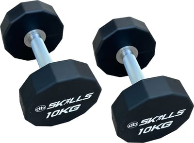 Dumbbell set van 10 kg weekend deal nu voor een topprijs DB Skills 2x10 kg CPU Dumbbells – Ideaal voor Krachttraining & Fitness Thuis - Eindejaars mega knaller