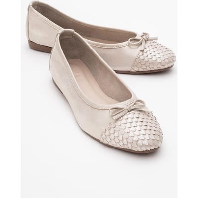 Copos Leren Strik Neus Ballerina