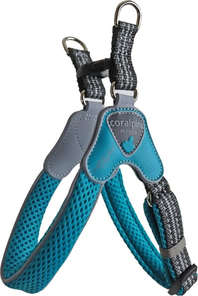 Coralpina Cinquetorri Hondentuigje - Verstelbaar Hondenharnas - Kleur: Turquoise - Maat 2: Borstomvang:31.5-37cm / 3 tot 8 kg