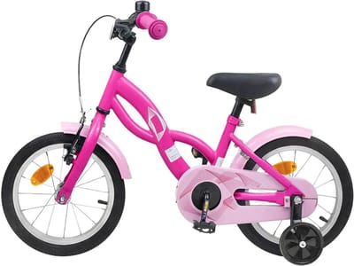 Kinderfiets 16 Inch - Jongensfiets Meisjesfiets - Leren Fietsen - Verstelbaar Zadel en Stuur - 16 inch - Donkerroze