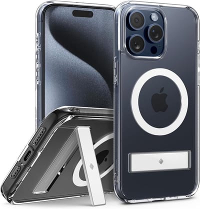 Spigen Caseology Capella MagSafe Kickstand - clear white - iPhone 15 Pro