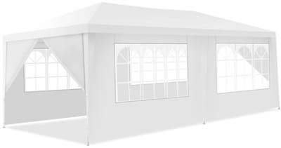 Partytent opvouwbaar - Paviljoen - 3x6 m - Easy up - Waterdicht - met Zijwanden - Weerbestendig - Wit