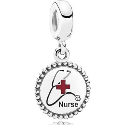Nouveau Charm Série Médecin Infirmière Cuivre Stéthoscope Boîte à Pilules Compatible Avec Bracelet Authentique Collier Bijoux Mode Article Cadeau white