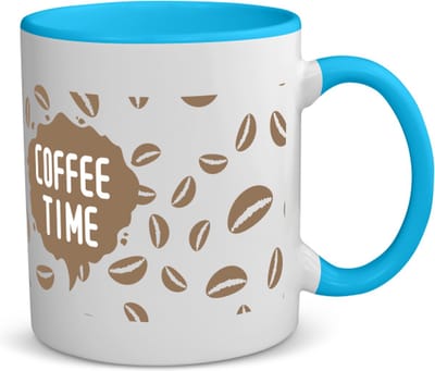 Akyol - coffee time koffiemok - theemok - blauw - Koffie - koffie drinkers/liefhebbers - koffiebonen - verjaardagscadeau - cadeau - kado - geschenk - verjaardag - collega's - 350 ML inhoud