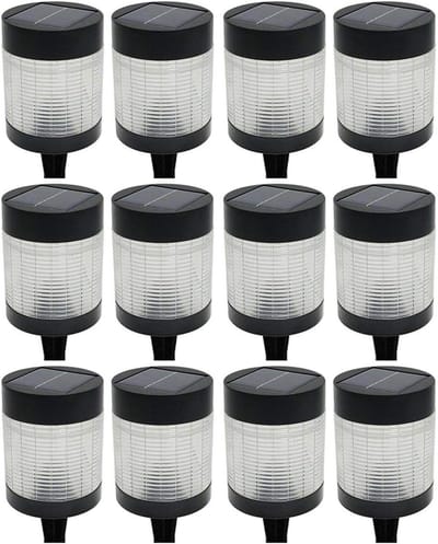 12 STUKS Solarlampen voor buiten LED 100 lumen - Weerbestendig en energiebesparend - Inclusief batterij - Voor tuin en terras - Solarlamp Tuinlamp Buitenlamp Energiebesparende lamp