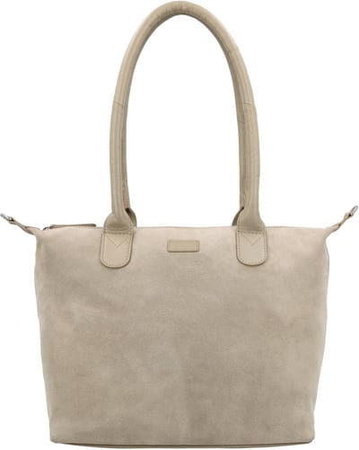 Charm London Buckingham Royale Shopper - Schoudertas - Crossbody - Dames - Leer - Suede - Leren Dames Tas - Zand