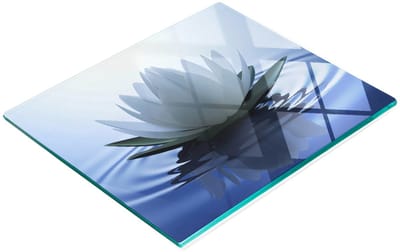Gehard multifunctioneel decoratief bord van glas met waterleliemotief, 60x52 cm