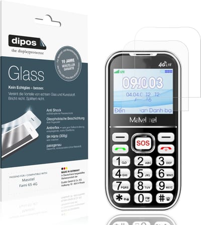 dipos – 2x Matte Pantserfolie geschikt voor Masstel Fami 65 4G | 9H Screenprotector