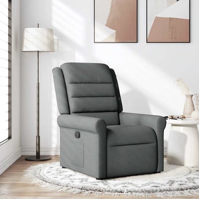 vidaXL - Fauteuil - verstelbaar - stof - donkergrijs