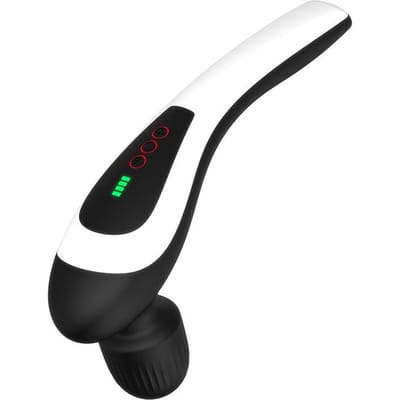 Persoonlijke oplaadbare vibrerende stimulator met 8 intensiteiten voor spieren Ontspannen Handheld Deep Tissue Massager Therapie Pijn verlichten wit