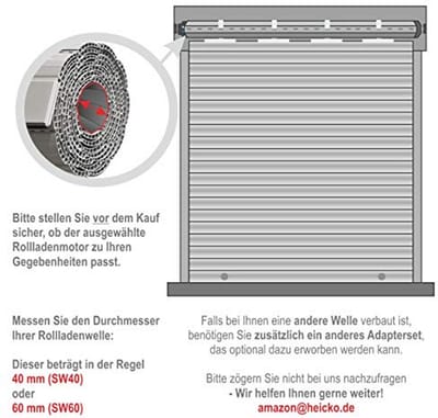 Rolluikmotor 40 Nm voor 60 mm Achtkantas met Mechanische Eindschakelaar