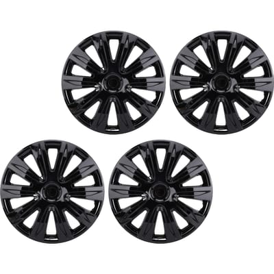 4 Stuks 16 inch Wielnaafkap Volledige Bescherming Stijlvolle Look Universele Pasvorm Klik-On R16 Wielvelgdeksel black