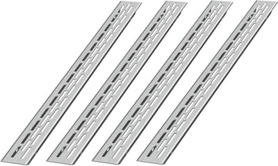 Ventilatierooster - Afvoerluchtrooster Plintrooster - Meubels Ventileren - Aluminium Geborsteld - 375 x 24 cm - Inox