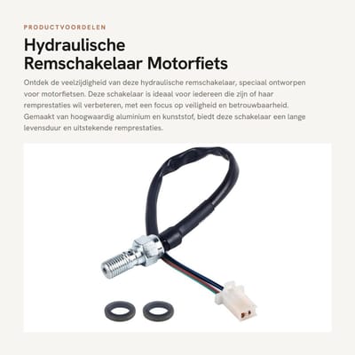Dailygoods - Hydraulische Remschakelaar - Motorfiets Remdruk Schakelaar - Verbeterde Veiligheid - M10x1.25 - Aluminium en Kunststof - Geschikt voor Mo...