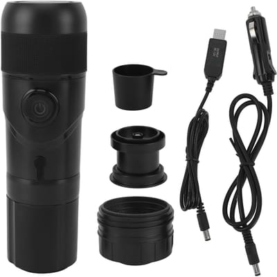 Machine à café portable 3 en 1, capsules, extraction de café moulu, machine à café électrique avec noir