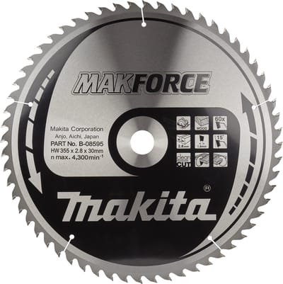 Makita B-08595 Cirkelzaagblad Hout | Makforce | 355 x 30 mm | 60-tands