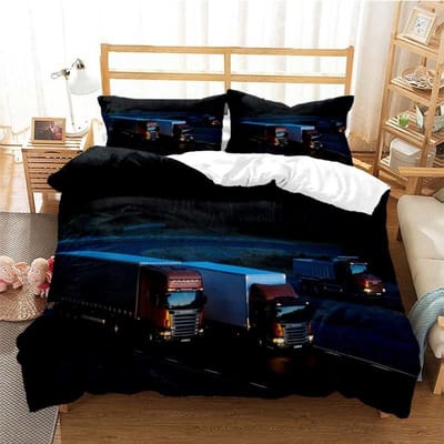 Scania Vrachtwagen Dekbedovertrek Set 3D Print Zacht Dekbedovertrek Microvezel Beddengoed Set Trendy Vrachtwagen Quilt Hoes Voor Kamerdecoratie 2/3 Stuks Au Queen 210x210cm