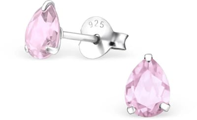 Aramat Jewels | Oorbellen | Zilveren Zirkonia Druppel Oorbellen | 6x4mm / Transparant | | | Zilver | Kinderen, Volwassenen | Verkleurd niet