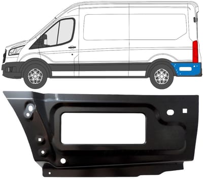 Reparatiepaneel achter spatbord achterste deel voor Ford Transit 2014- / Links