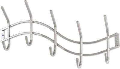 Wandkapstok – Grijs metaal – Sierlijk ontwerp met dubbele hangers – 46x9x27 cm – Elegant klassiek design