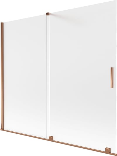 Mexen Velar badwand scherm 2-delig schuifbaar 180 x 150 cm, mat, roze goud - 896-180-000-31-60