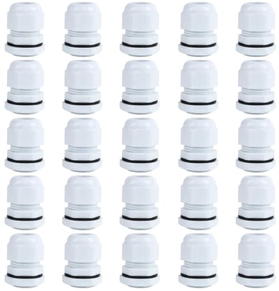 25 Stuks M20 Kabelschroefverbindingen, Waterdichte Kabeldoorvoeren en IP68 Nylon Connectoren voor Tuin en Buitentoepassingen