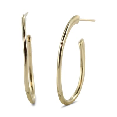 New Bling - 9NB-1394 - zilveren hoop oorbellen - 925 sterling silver - gold plated