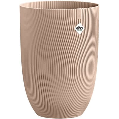 Elho Sereh Hoog 30 - Bloempot voor Binnen & Buiten - 100% Gerecycled Plastic - Ø 29.5 x H 40.5 cm - Koele klei