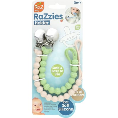 Razzies Speenhouder, 0M+, Groen/Beige, 2 Houders white