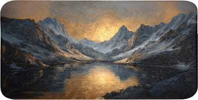 WC mat 120x60 cm - Antislip - Berglandschap met Gouden Zonsondergang - Toiletmat - Vloermat - Douchemat - Toilet tapijt - Toiletmatten