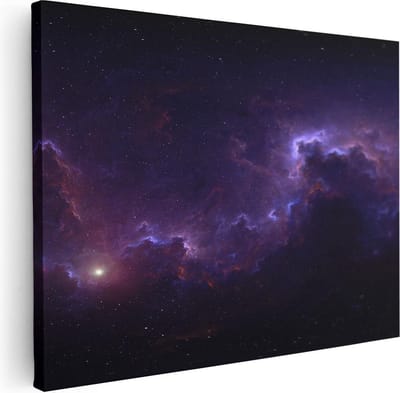 Artaza Canvas Schilderij Sterren - 40x30 cm - Klein - Wanddecoratie Ruimte - Muurdecoratie Nevel - Kamer Accessoires Woonkamer