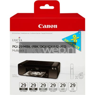 Canon PGI-29 - Inktcartridge / Zwart / Foto Zwart / Grijs / Licht Grijs / Donker Grijs / Pigment Zwart