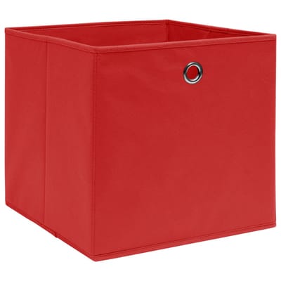 vidaXL - Opbergboxen - 4 - st - 32x32x32 - cm - stof - rood