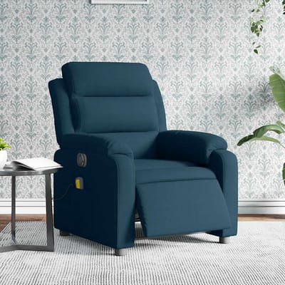 vidaXL - Massagestoel - elektrisch - verstelbaar - fluweel - blauw