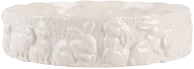 Clayre & Eef Schaal Ø 20x5 cm Wit Keramiek Konijn