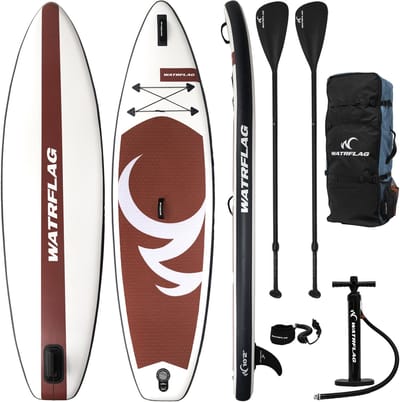 Watrflag Spinner Bordeaux SUP Board 10'2'' Set - 310 cm - Allround Opblaasbaar Stand Up Paddle Board met peddel, pomp, luxe rugzak + EXTRA Paddle 310
