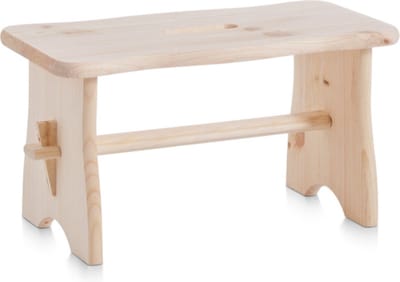 Houten voetenbankje/krukje 39 x 19 x 21 cm - Decoratie bankje - Bijzettafeltje/krukje