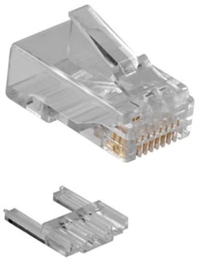 ACT RJ45 (8P/8C) CAT6 modulaire connector voor ronde kabel met massieve of soepele aders