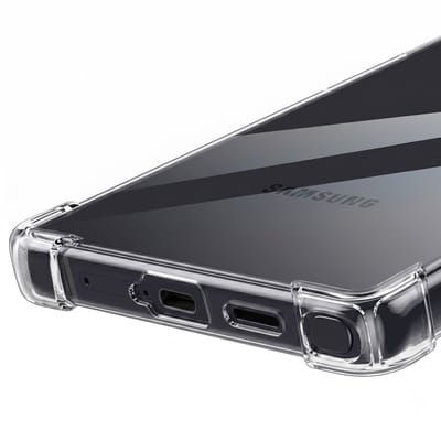Mayaxess, Hoesje Geschikt Voor Galaxy S25 Ultra van Siliconen met Schokbestendige Versterkte Hoeken, Transparant