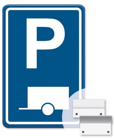 Parkeerbord Aanhanger - blauw - Weerbestendig Aluminium - 40x60 cm - Bevestiging: Met muur-/ wandmontage beugels