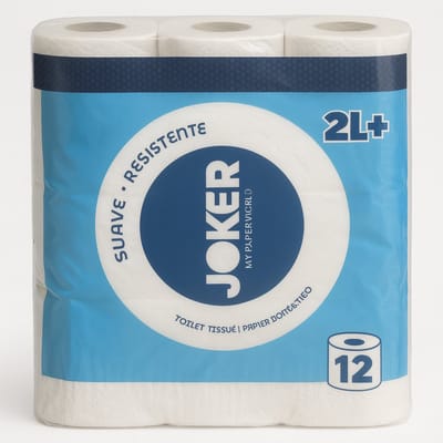 Toiletpapier 108 Rollen – Joker – 2-laags – Extra zacht & sterk – Grootverpakking (9×12 rollen) – 100% cellulose – Made in Portugal