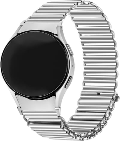 Strap-it RVS smartwatch bandje - stalen loop bandje perfect fit geschikt voor Samsung Galaxy Watch 7 (40 & 44mm) / Watch 6 (Classic) / Galaxy Watch 5 (Pro) / Watch 4 (Classic) / Watch FE - horlogeband metaal voor Galaxy Watch 4-5-6 - zilver