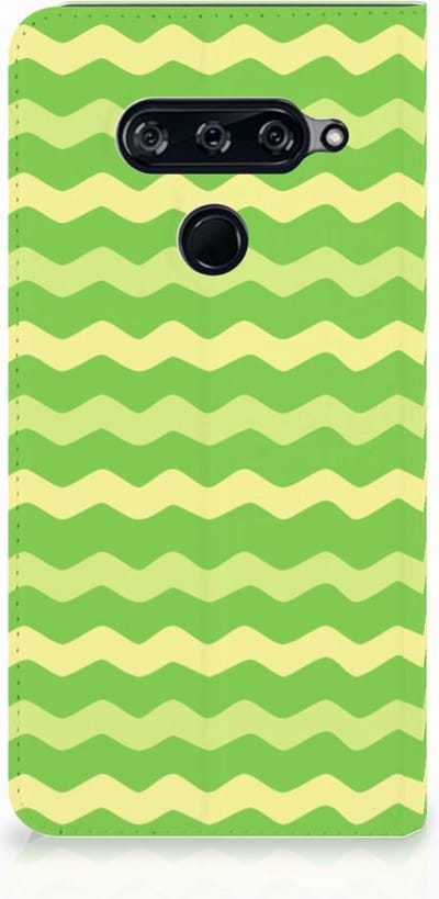LG V40 Thinq Hoesje met Magneet Waves Green