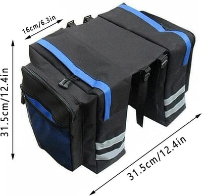 Thijox - Waterdichte Fietstas voor Bagagedrager - Dubbele Tas met Regenbescherming - Ideaal voor Lange Afstanden - Blauw - Perfect voor Fietstochten e