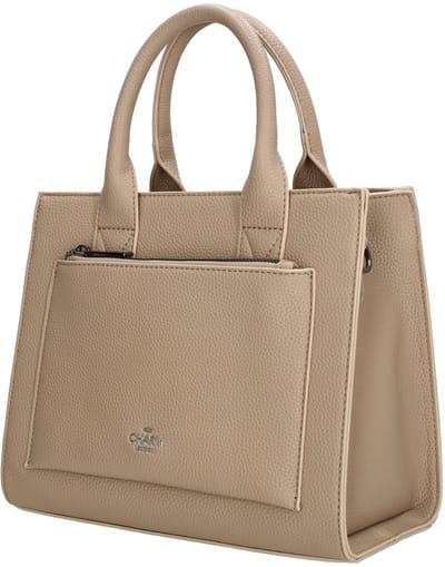 Charm London Pentonville Handtas Dames - Schoudertas met telefoonvak - Tas van Imitatieleder met ritssluiting - Zand
