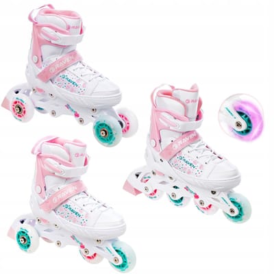 RAVEN Rosi 3-in-1 verstelbare rolschaatsen maat 28-32 met LED wielen