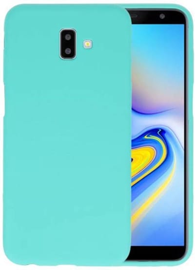 Hoesje Geschikt voor de Samsung Galaxy J6 Plus - Backcover Color Telefoonhoesje - Turquoise