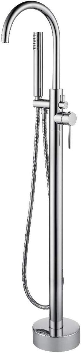 Nurion - Vrijstaande badmengkraan – inclusief handdouche – brushed steel - High Quality