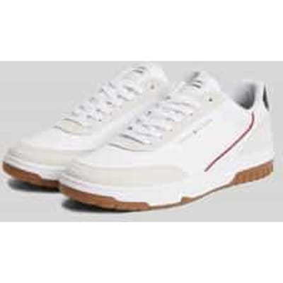 Sneakers van echt leer met logo-opschrift