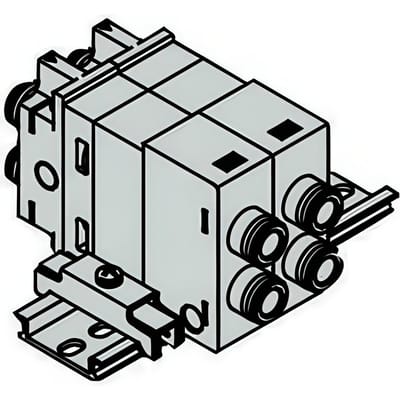 SMC Dubbele Controle Verdeelstuk Pneumatisch Ventiel 8mm Insteek - VQ2000-FPG-C8C8